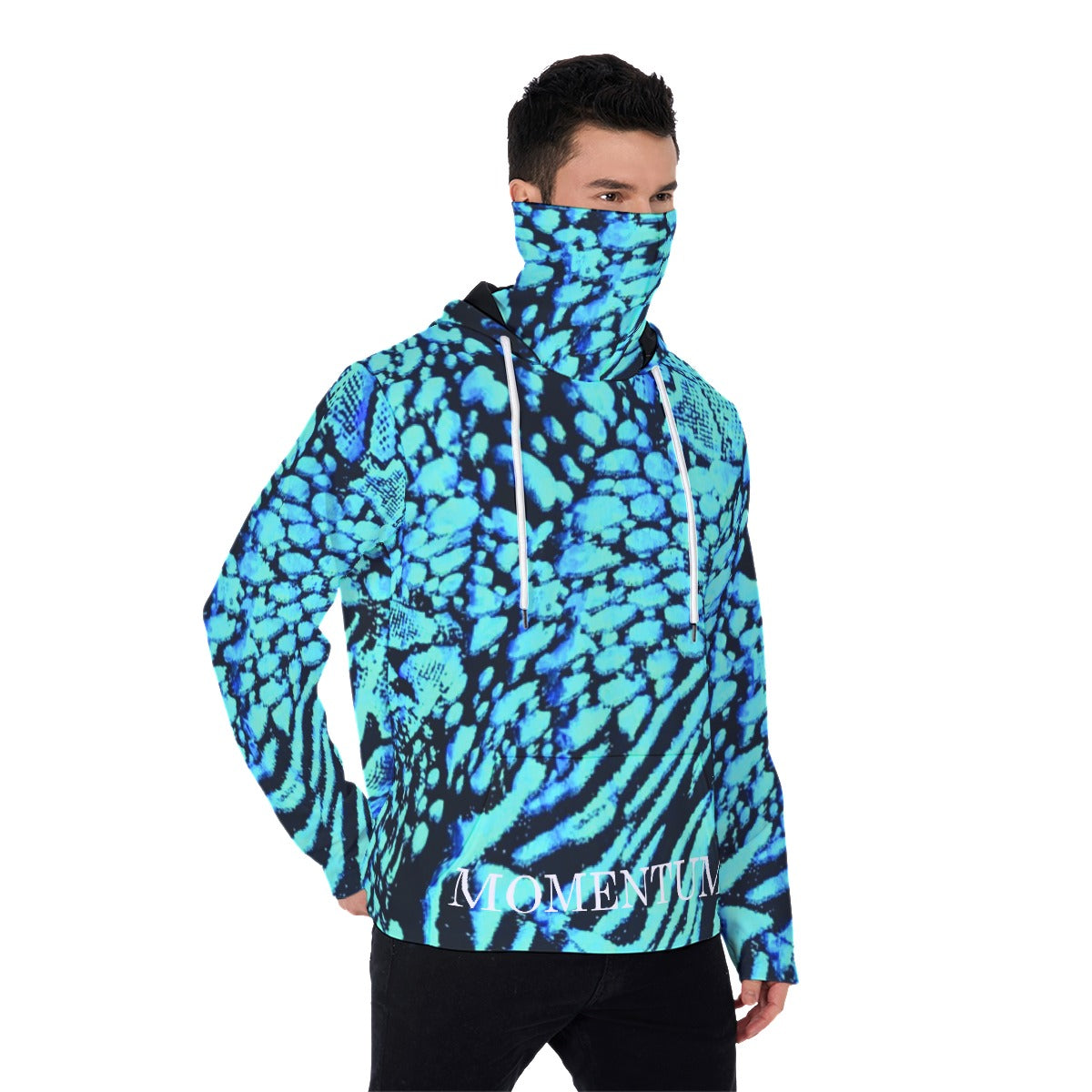 Men's Printed Pullover Hoodie With Mask