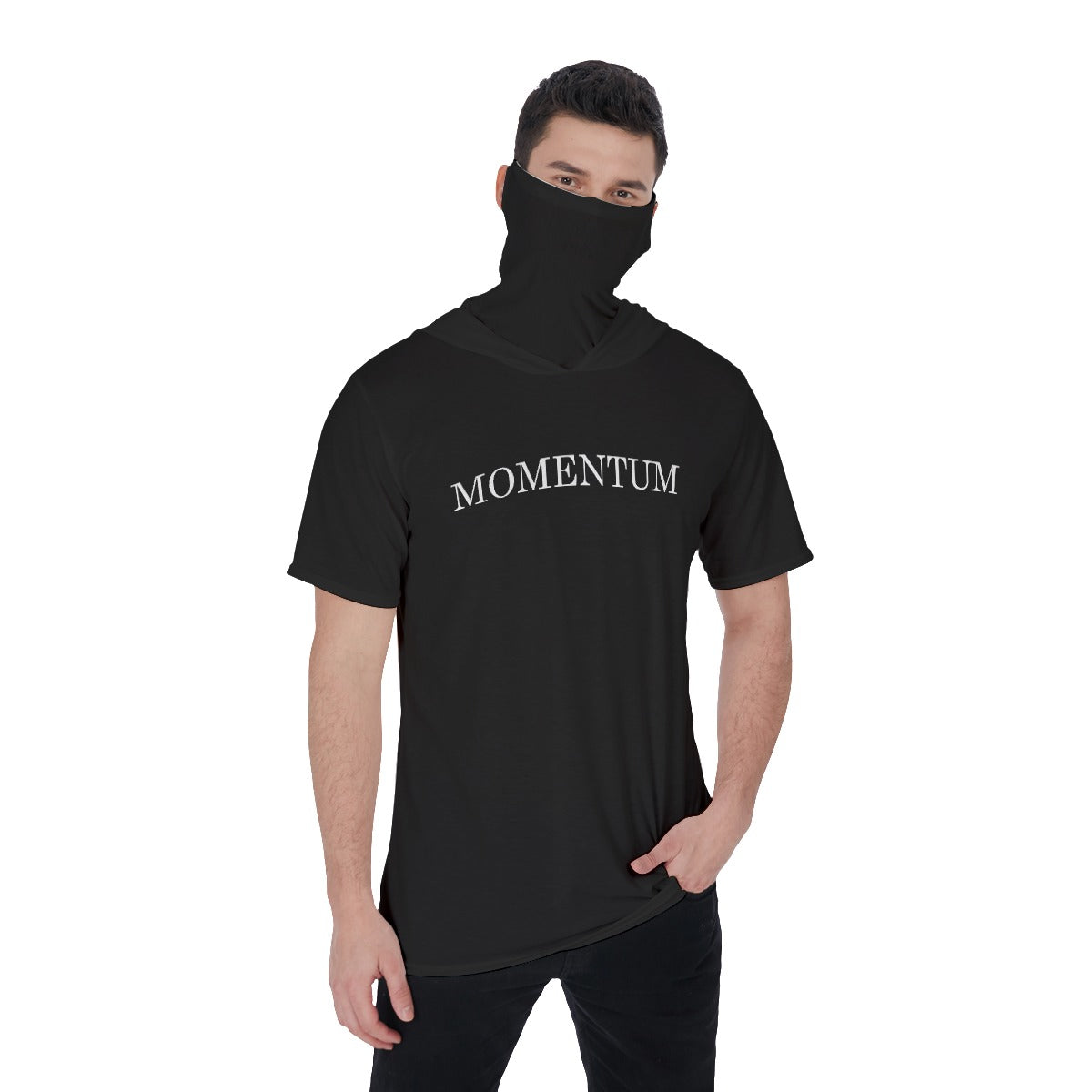 Black Men's T-Shirt With Mask