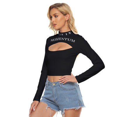 Women's Hollow Chest Keyhole Tight Crop Top