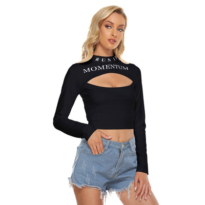 Women's Hollow Chest Keyhole Tight Crop Top