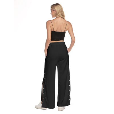 Bay Black Women's Side Slit Snap Button Pants