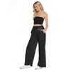 Bay Black Women's Side Slit Snap Button Pants