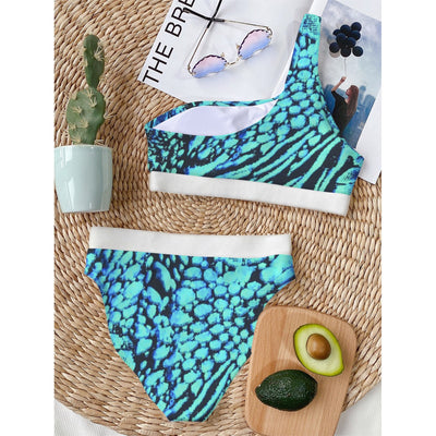 Printed Women's Bikini With Single Shoulder