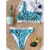 Printed Women's Bikini With Single Shoulder