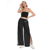 Bay Black Women's Side Slit Snap Button Pants