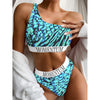 Printed Women's Bikini With Single Shoulder